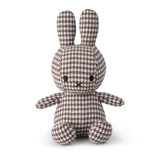 Miffy Sitting All-Over Pied-de-Poule Brown - 23cm - 9"