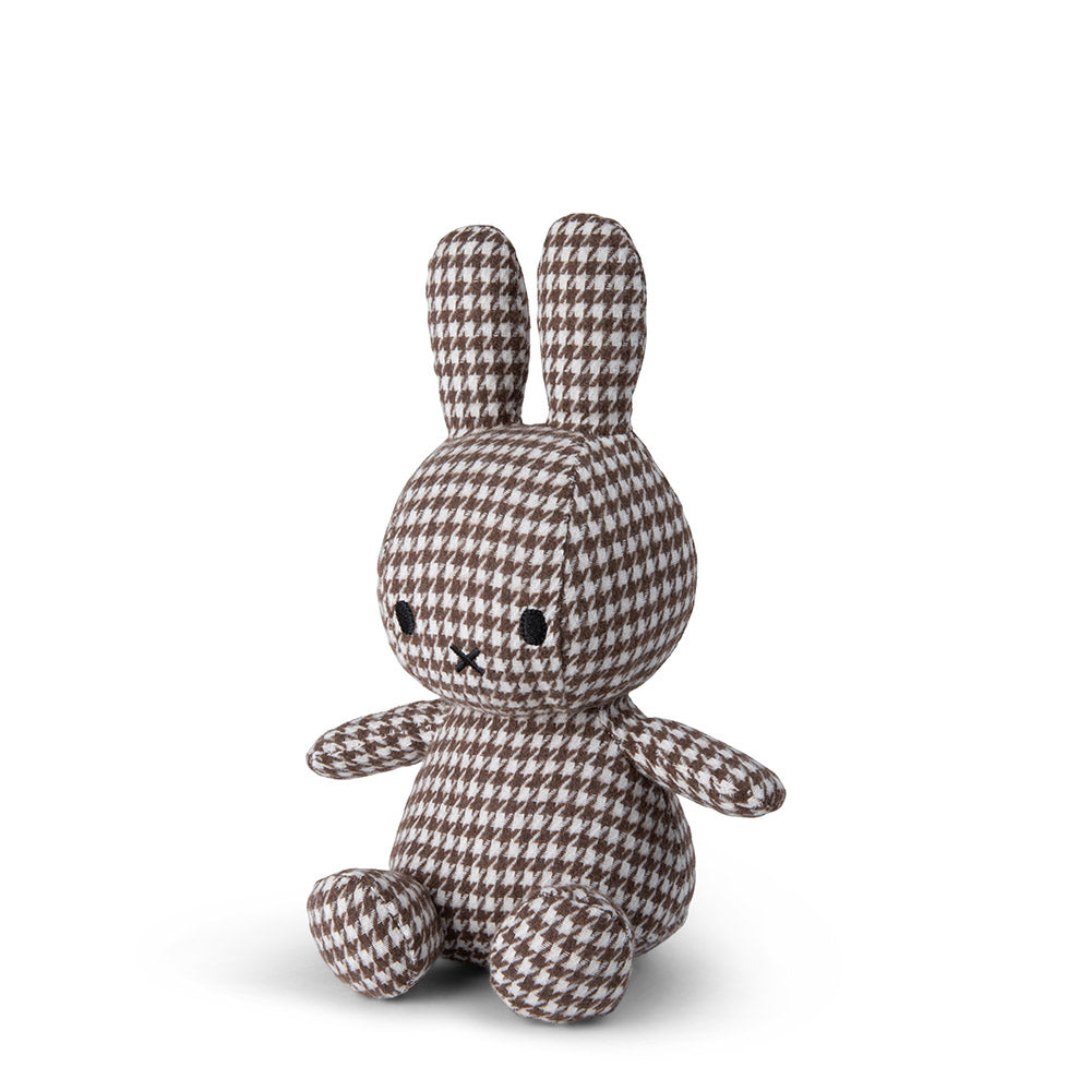 Miffy Sitting All-Over Pied-de-Poule Brown - 23cm - 9"